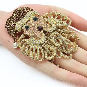 Magnificent Kirks Folly Limited Edition 131/300 Large Santa Klaus Rhinestones Br